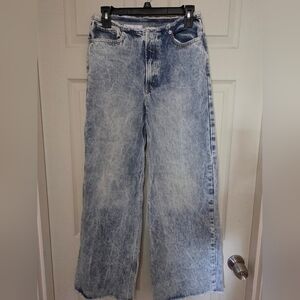 Gap Blue Acid Wash Wide Baggy Low Rise Jeans 25